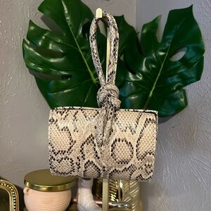 Topshop snake print wristlet